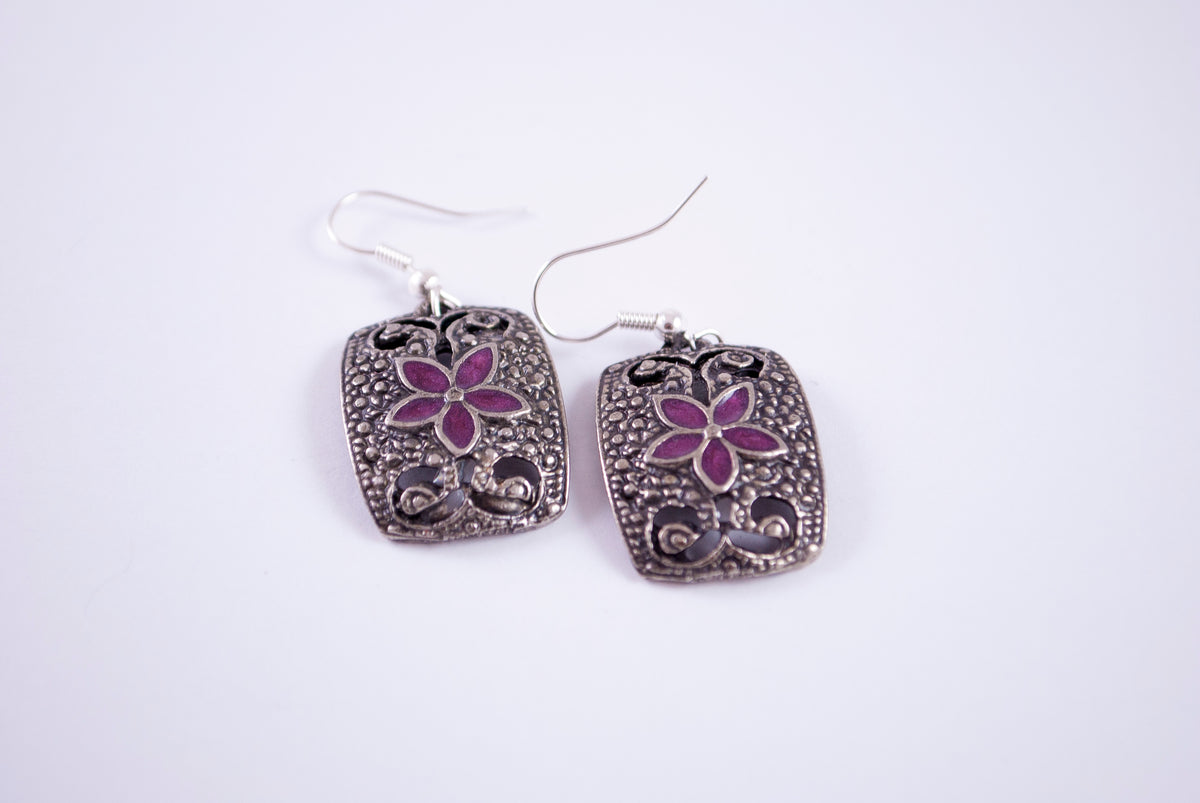 Minđuše od alpake M-0059, bordo