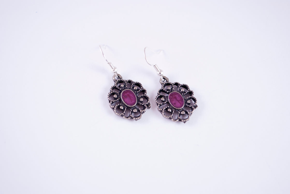 Minđuše od alpake M-0060, bordo