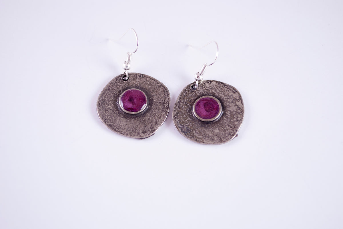 Minđuše od alpake M-0063, bordo