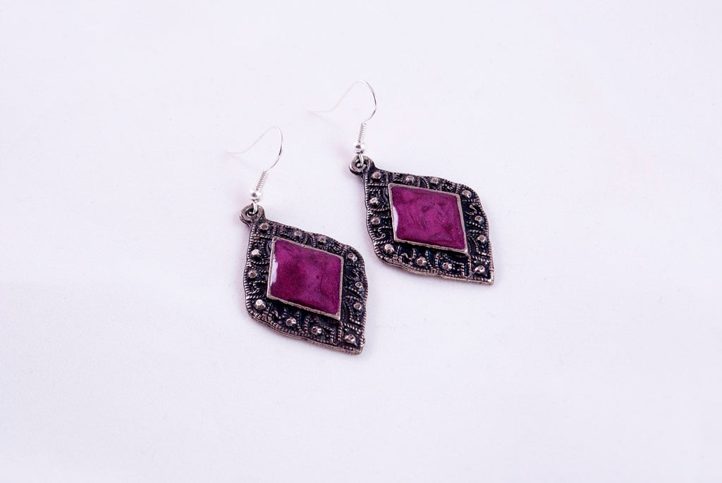 Minđuše od alpake M-0068, bordo