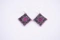 Minđuše od alpake M-0081, bordo