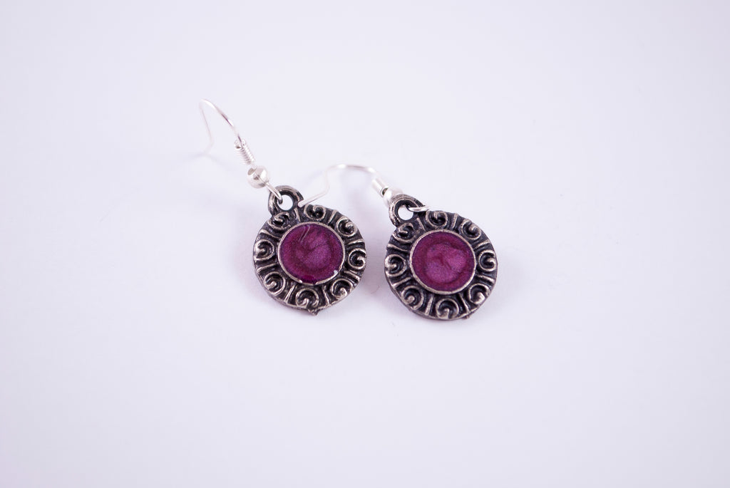 Minđuše od alpake M-0096, bordo