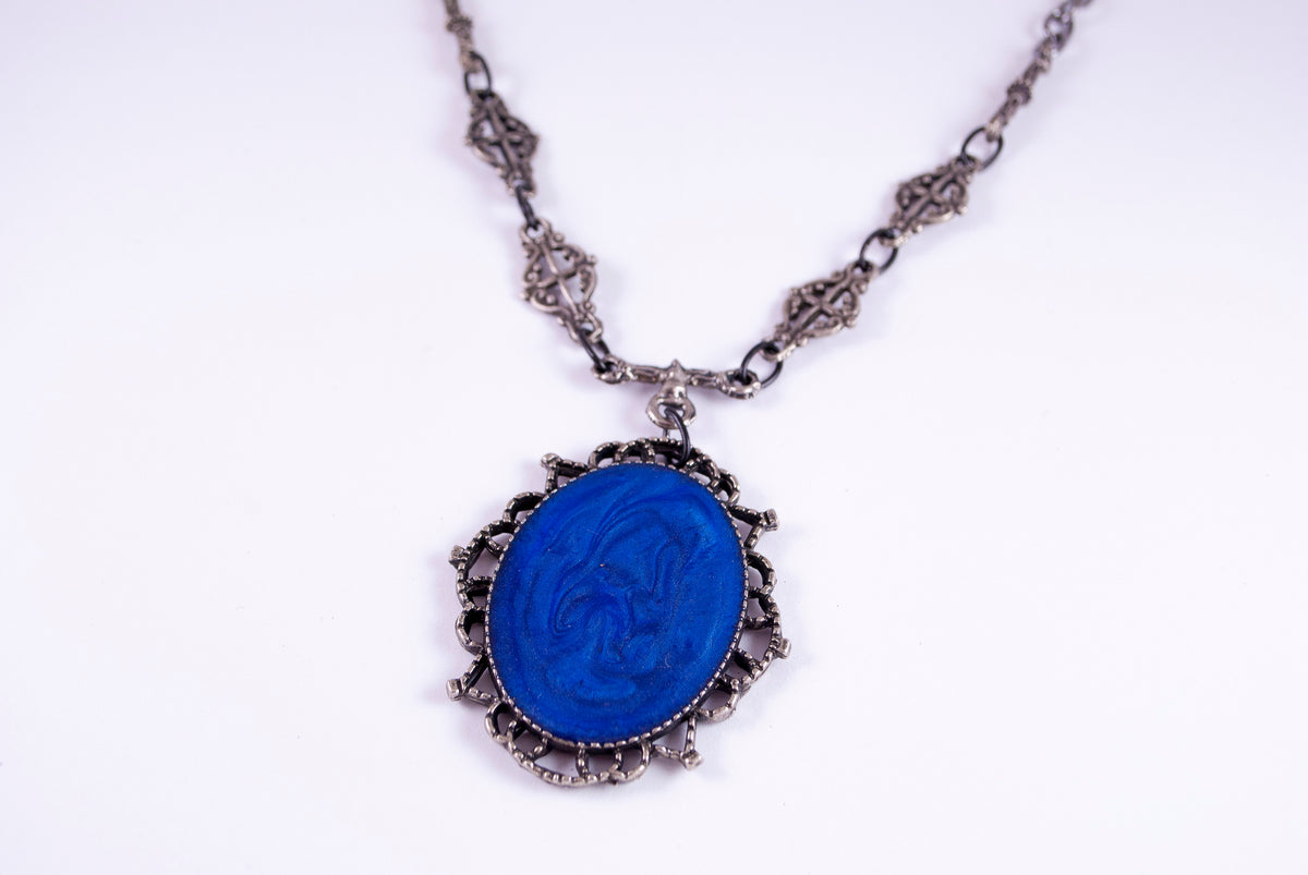 Ogrlica od alpake O-0012, plava