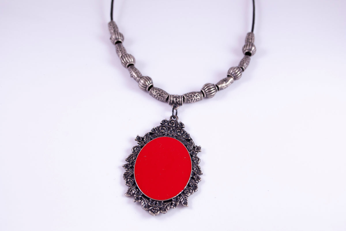 Ogrlica od alpake O-0038, crvena
