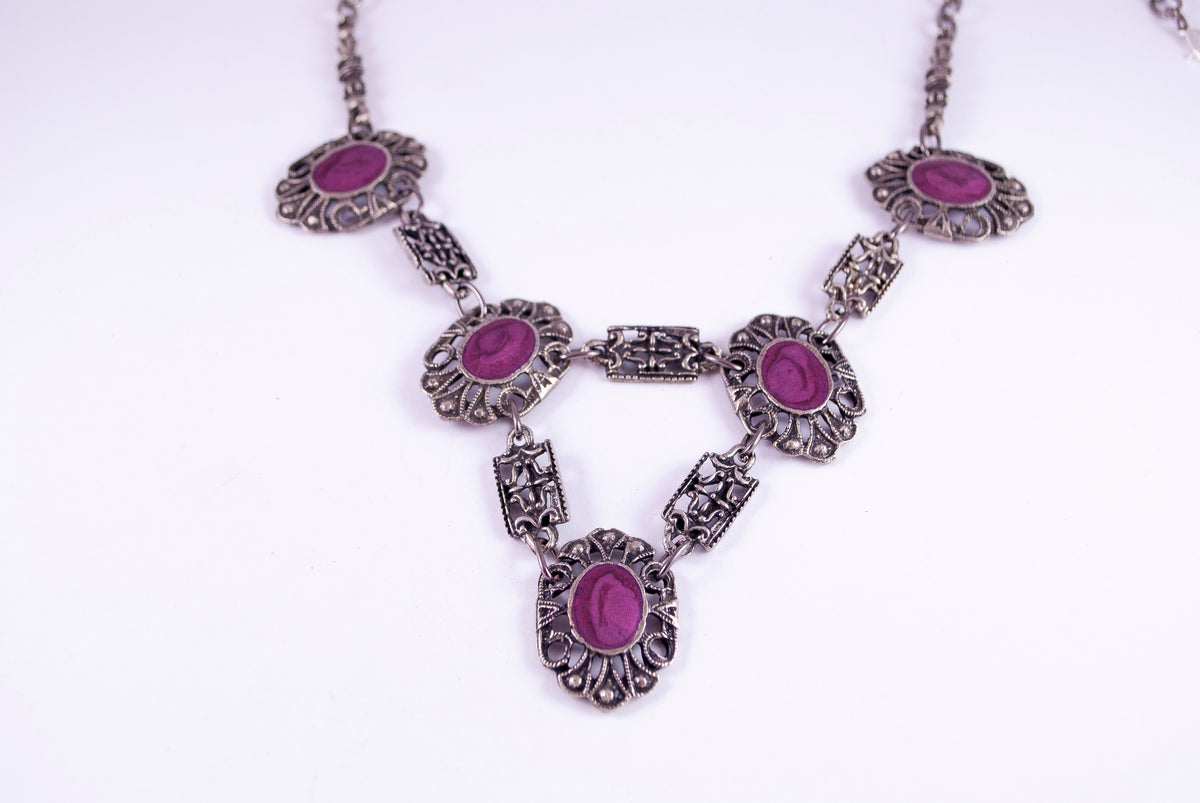 Ogrlica od alpake O-0039, bordo