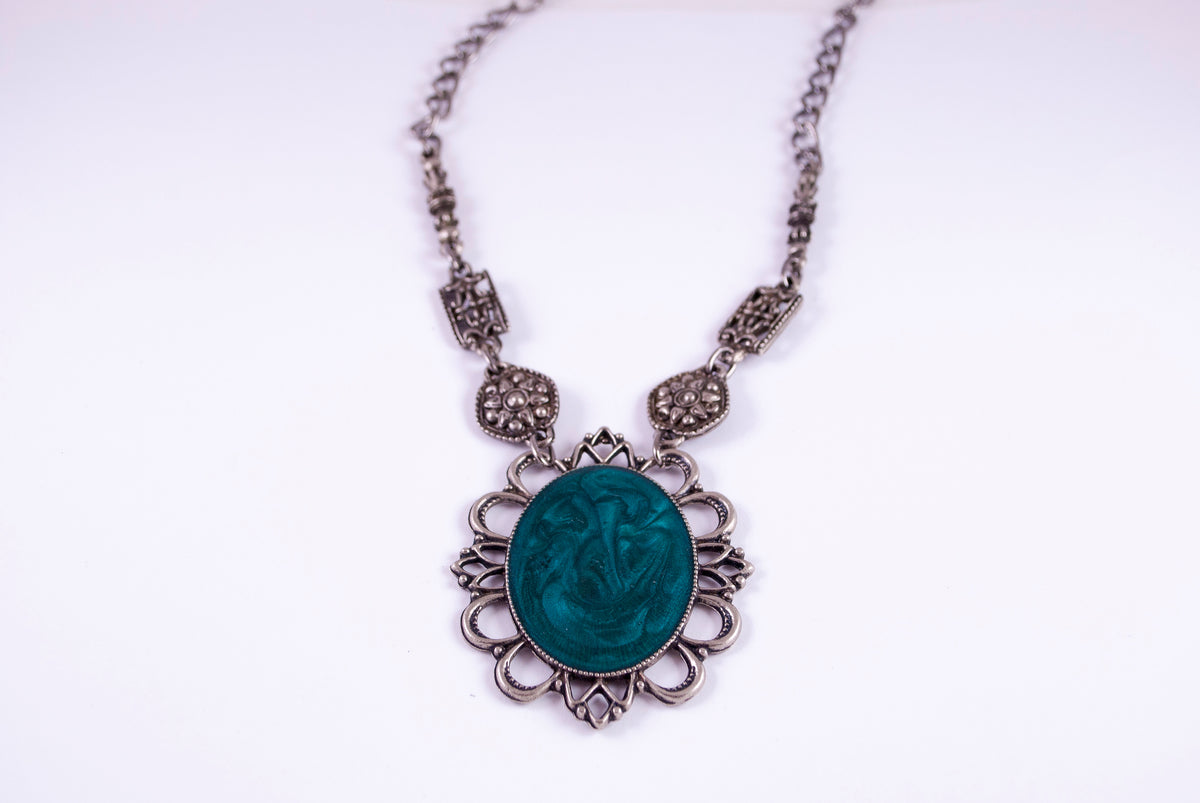 Ogrlica od alpake O-0040, zelena