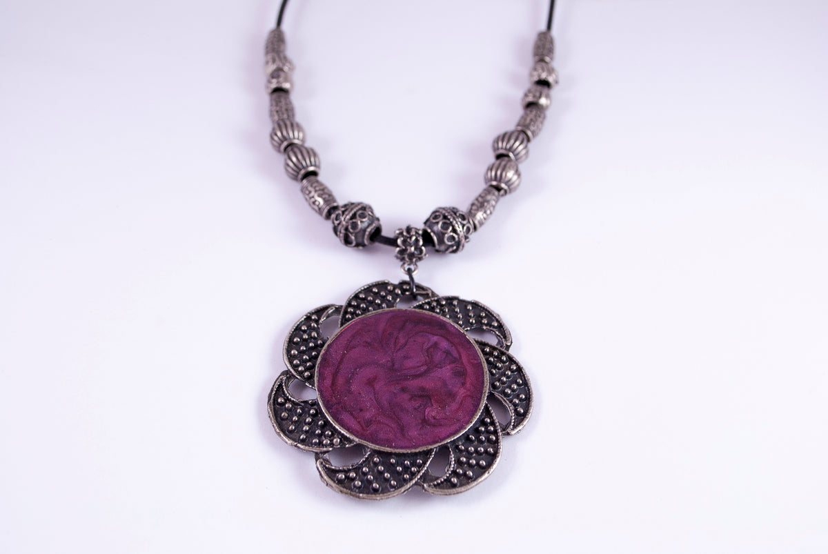 Ogrlica od alpake O-0042, bordo