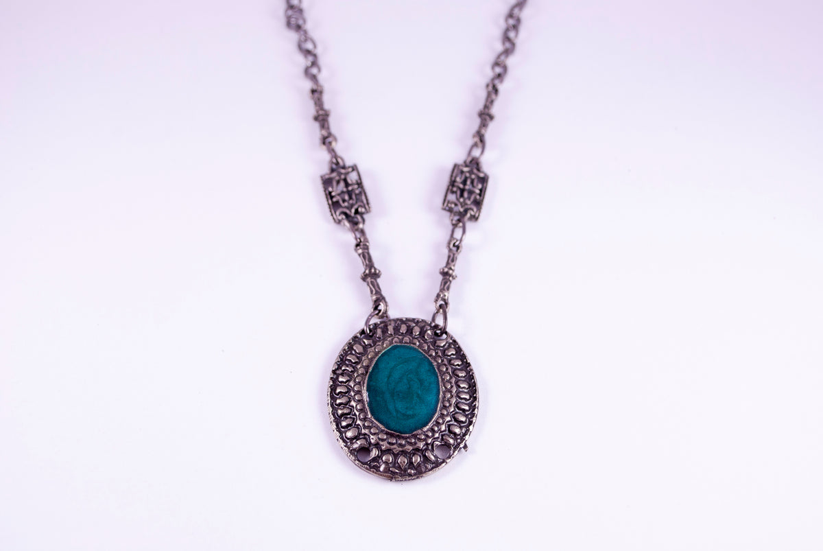 Ogrlica od alpake O-0049, zelena